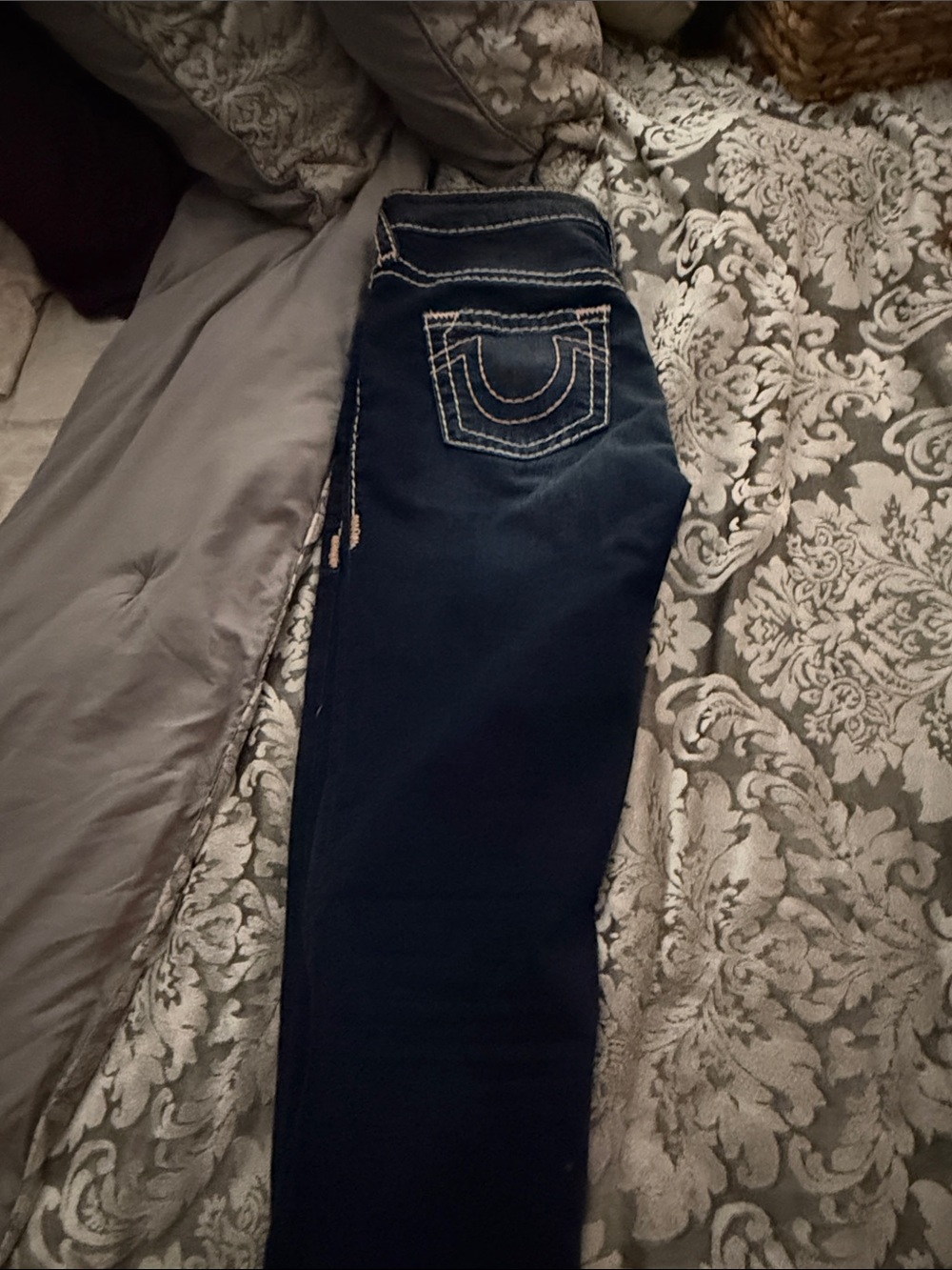 True Religion Dark Blue Skinny Jeans with Signature Back Pocket